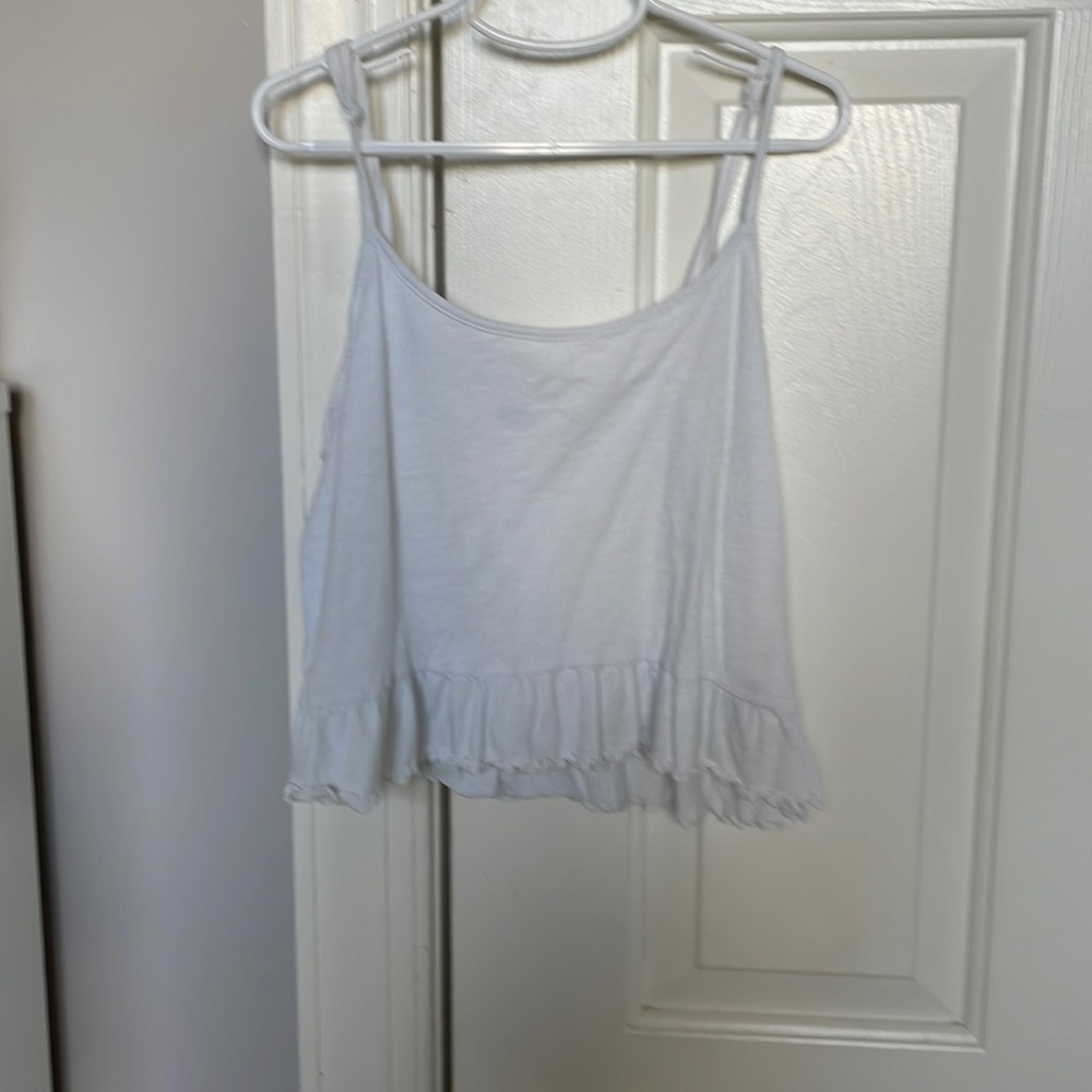 American eagle white ruffle tank